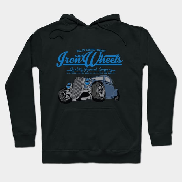 Iron Wheels Hotrod Classic Genuine Riders Hoodie by CGD